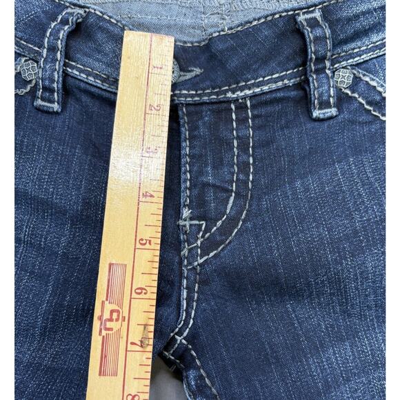 Silver Jeans Tuesday 16 1/2" Woman's Size 29/33 Bootcut Dark Wash Denim Y2K - Picture 4 of 9